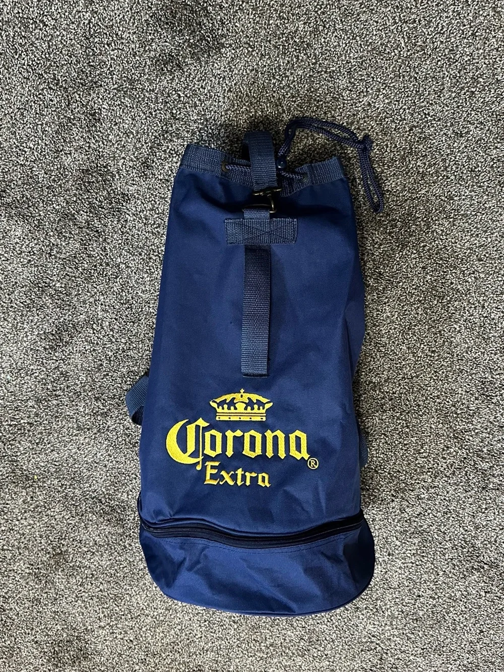 Vintage Corona Extra Drawstring Adjustable Beach Backpack with Bottom Zip
